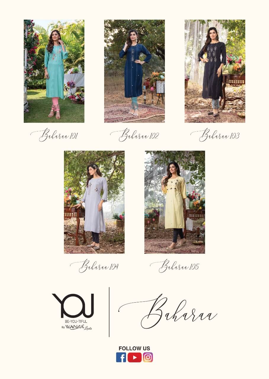 Wanna Bahara Fancy Ethnic Wear Hand Work Kurti With Bottom Collection